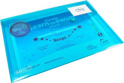 Rapesco 0700 ID Popper Wallet, A4+, Bright Transparent Colours, Pack of 5