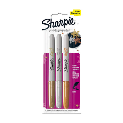Sharpie Fine Metallic Permanent Marker - Gold/Silver/Bronze (Pack of 3