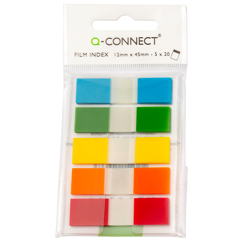 Q-Connect Page Markers 1/2 Inch Assorted (Pack of 100