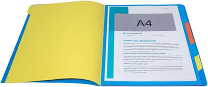 Exacompta - Ref 54072E - Stapled Spine Multipart File - 245 x 320mm in Size, Suitable for Storing A4 Documents - 7 Tabbed Sections - Blue Cover with Multicoloured Tabs