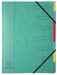Exacompta - Ref 54073E - Stapled Spine Multipart File - 245 x 320mm in Size, Suitable for Storing A4 Documents - 7 Tabbed Sections - Green Cover with Multicoloured Tabs