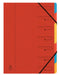 Exacompta - Ref 54075E - Stapled Spine Multipart File - 245 x 320mm in Size, Suitable for Storing A4 Documents - 7 Tabbed Sections - Red Cover with Multicoloured Tabs