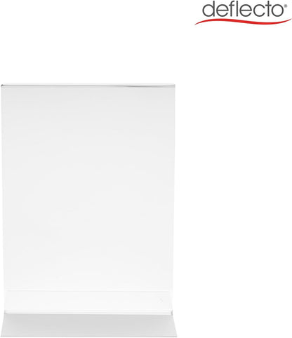 Deflecto A4 Portrait Stand Up Sign Holder - Stall A4 Display Stands - A4 Sign Holder - Stand Up Signs Display Board - Menu Stand - Document Holder - A4 Menu Holders For Tables