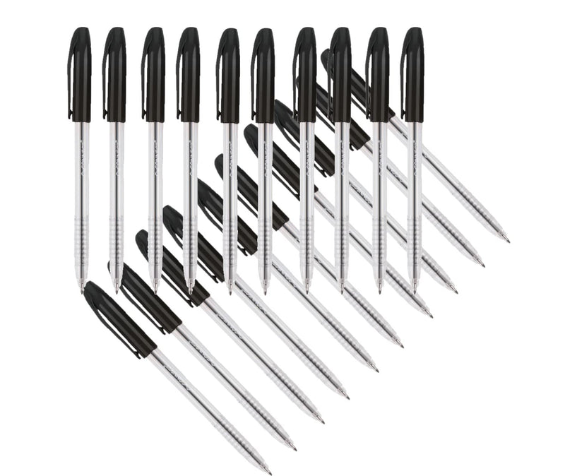 Q-Connect Stick Grip Ballpoint Pen Medium Black (Pack of 20) KF02457