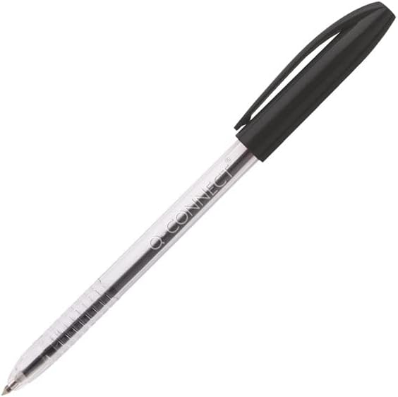 Q-Connect Stick Grip Ballpoint Pen Medium Black (Pack of 20) KF02457