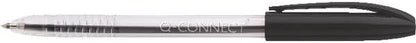 Q-Connect Stick Grip Ballpoint Pen Medium Black (Pack of 20) KF02457