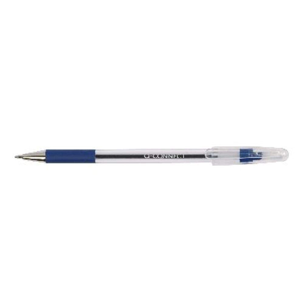 Q-Connect Grip Stick Ballpoint Pen Medium Blue (20 Pack