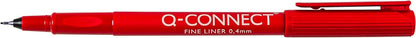 Q-Connect Fineliner Pen 0.4mm Red (Pack of 10