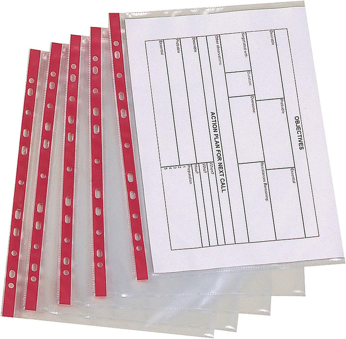 Q-Connect Punched Pocket A4 Deluxe Side-Opening Orange Peel Strip (Pack of 25