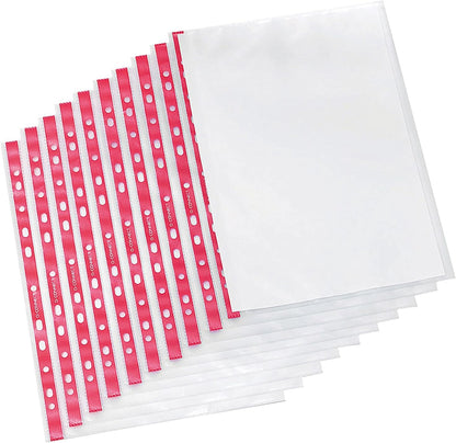 Q-Connect Punched Pocket A4 Deluxe Side-Opening Orange Peel Strip (Pack of 25