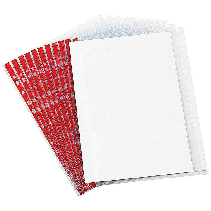 Q-Connect Punched Pocket A4 Deluxe Side-Opening Orange Peel Strip (Pack of 25