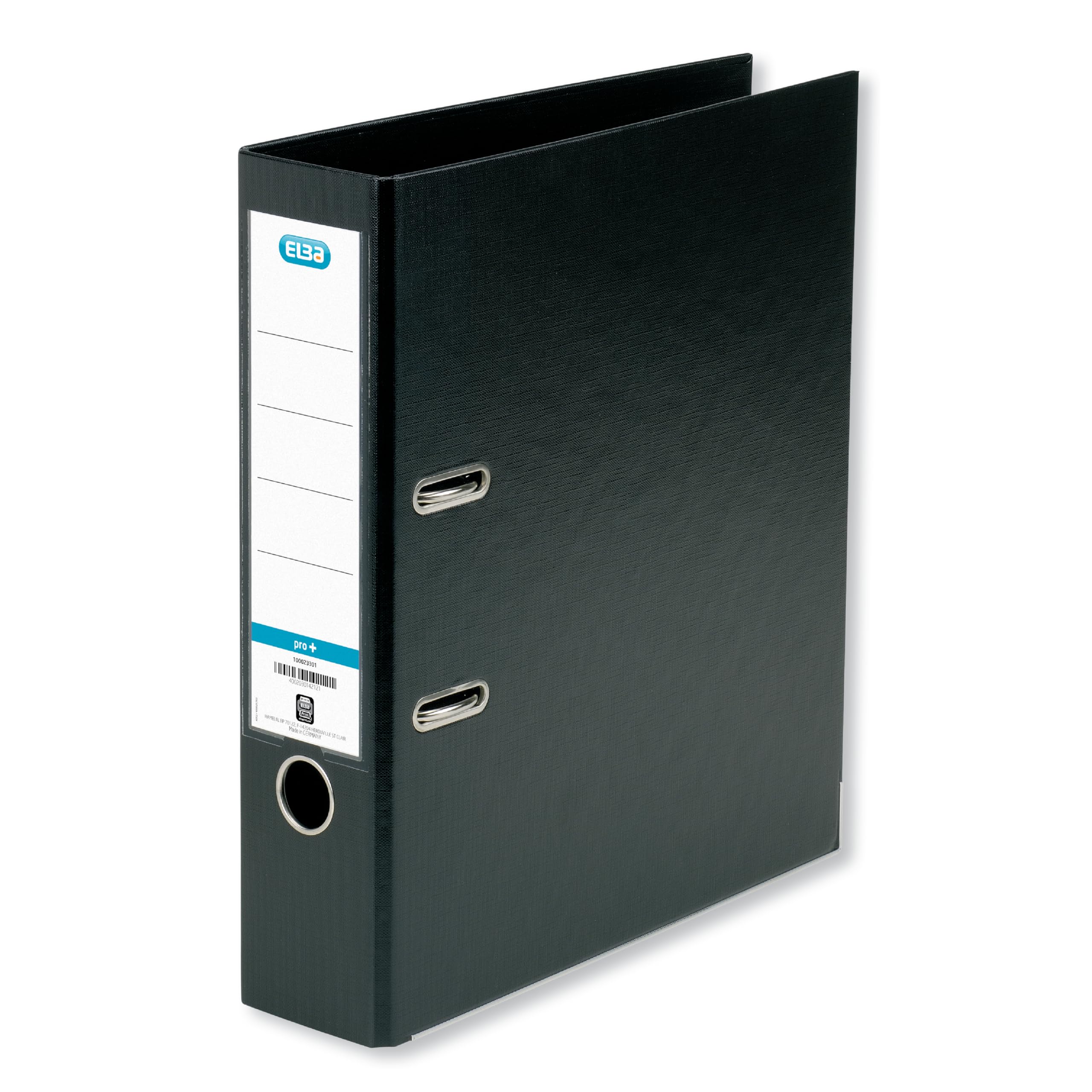Elba A4 70 mm Plastic Lever Arch File, Black, 100202169