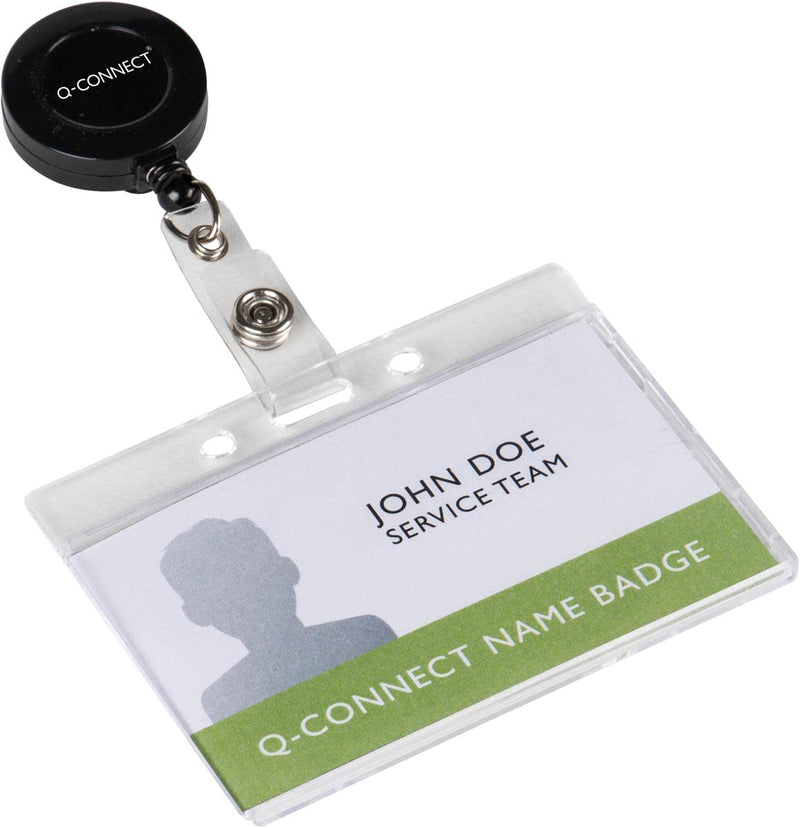 Q-Connect Retractable Badge Reel 60cm (10 Pack