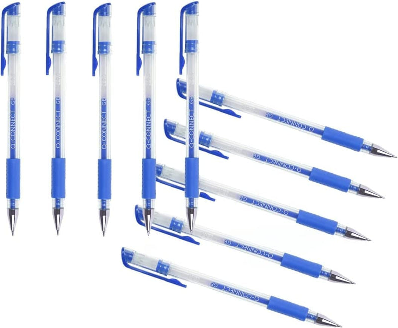 Q-Connect Gel Rollerball Pen Medium Blue (Pack of 10