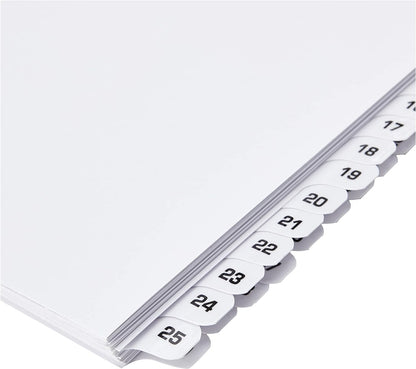 Q-Connect 1-50 Index Multi-Punched Reinforced Board Clear Tab A4 White (Pack of 4