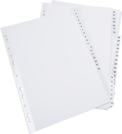 Q-Connect 1-50 Index Multi-Punched Reinforced Board Clear Tab A4 White (Pack of 4