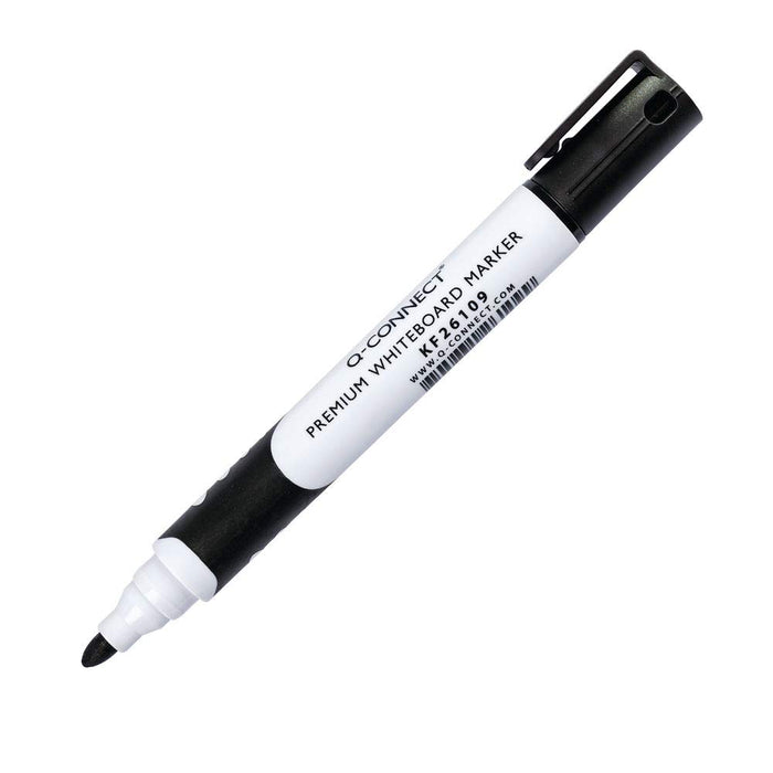 Q-Connect Bullet Tip Premium Whiteboard Marker (Pack of 10)- Black