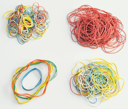 Q-Connect X-Band Rubber Bands 100 x 11 mm Assorted Colours 100 g KF14679