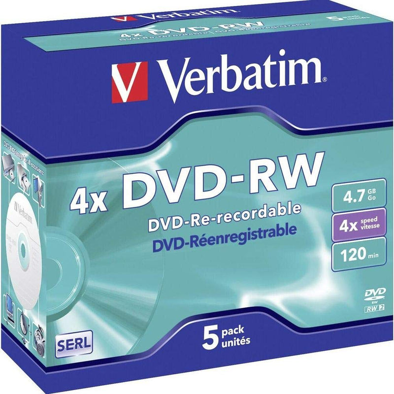 Verbatim DVD-RW 4X Speed 10er Pack Jewel Case DVD-Rohlinge Re-recordable