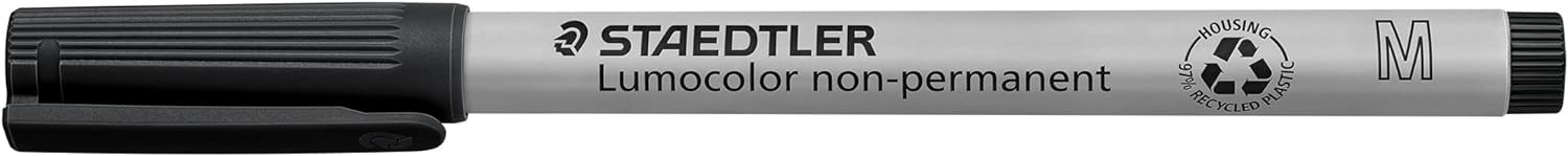 STAEDTLER 315 WP8 Lumocolor Non-Permanent Pen, Medium Line Width, 1.0mm - Assorted Colours (Pack of 8