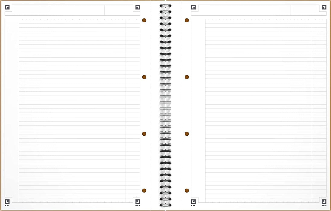 Oxford International A4+ Narrow Ruled Wirebound Classic Notebook, A4, lined,Orange/Black/Red (Pack of 2