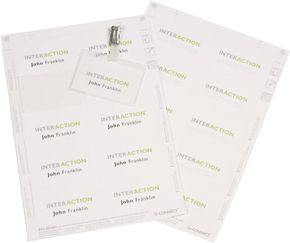 Q-Connect Name Badge Inserts 54x90mm 10 Per Sheet (Pack of 25