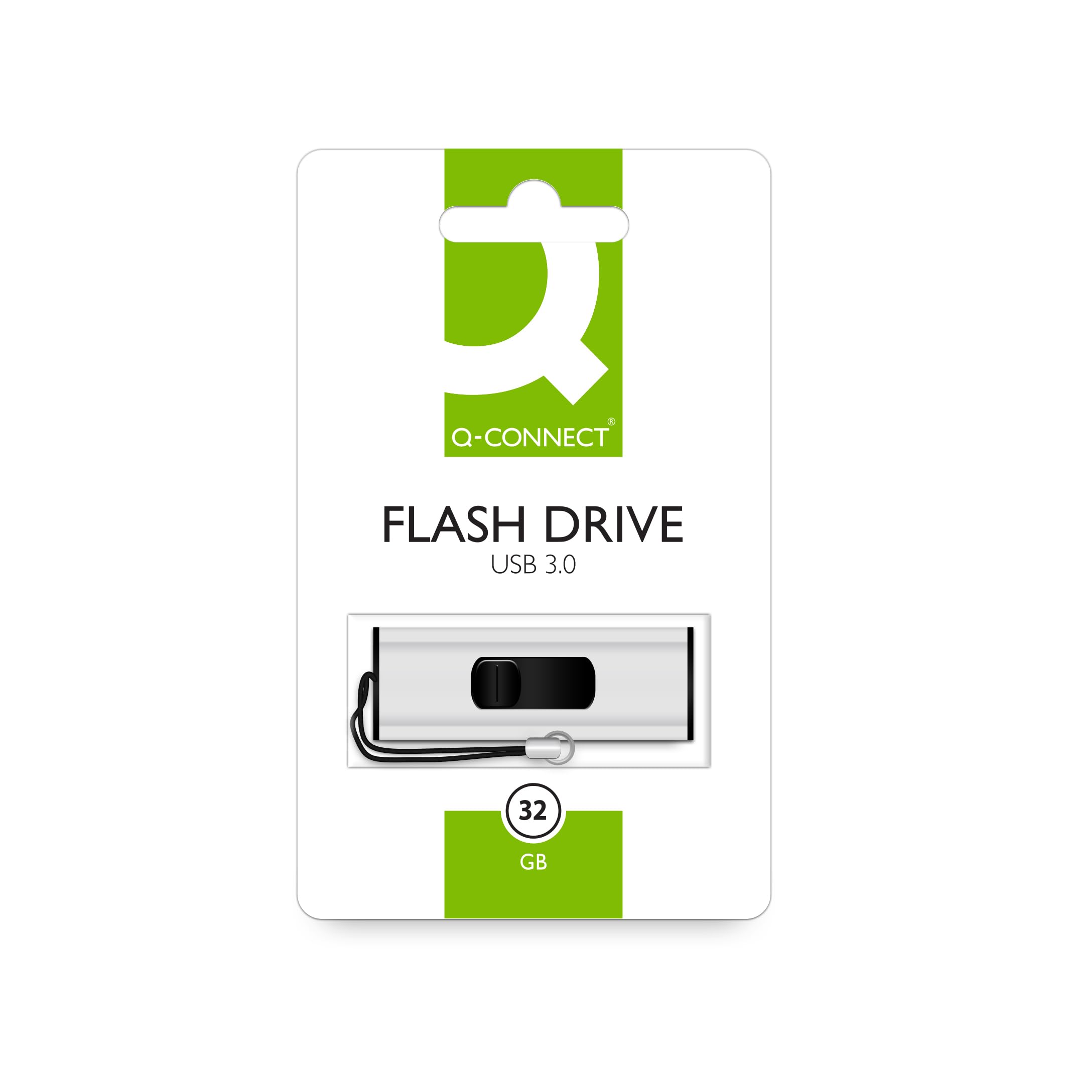 Q-Connect USB 3.0 Slider 32GB Flash Drive Silver/Black