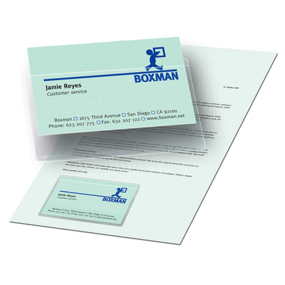 Pelltech 60 x 95mm Self Adhesive Business Card Pocket (Pack of 100
