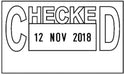 Self Inking Date and Messages Stamp, Checked