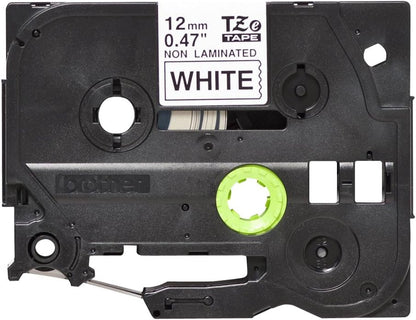 Brother TZe-N231 Labelling Tape Cassette, Black on White, 12mm (W) x 8M (L), Non-Laminated, Brother Genuine Supplies TZEN231
