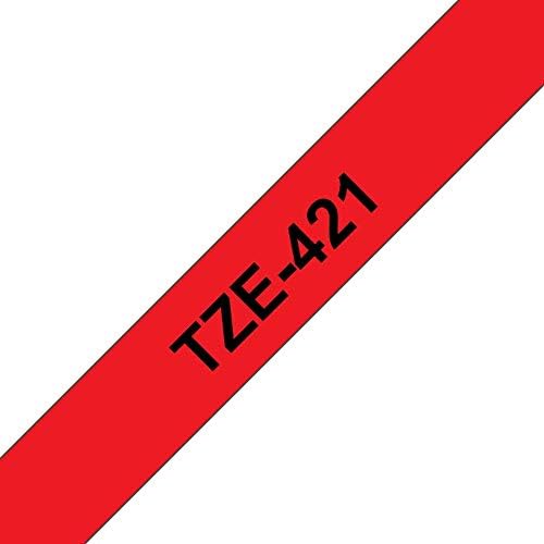 Brother TZe-421 - Standard adhesive - black on red - Roll (0.9 cm x 8 m) 1 cassette(s) laminated tape - for Brother PT-D210, D600, H110, P-Touch PT-1005, 1880, E800, H110, P-Touch Cube Plus PT-P710