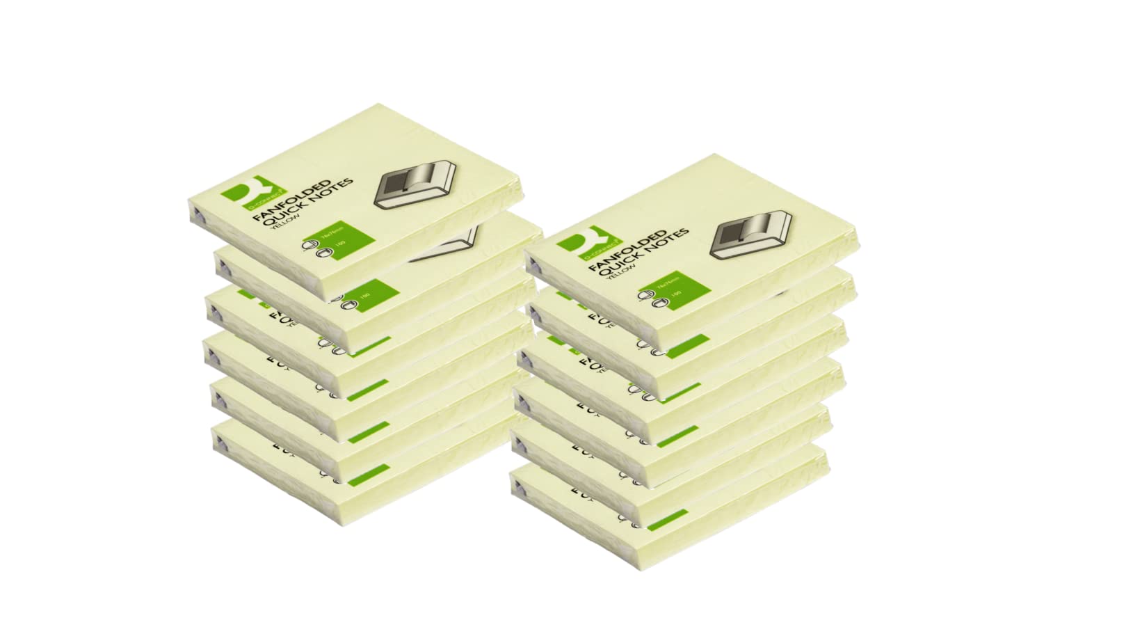 Q-Connect Fanfold Notes 75x75mm Yellow (Pack of 12) KF0216