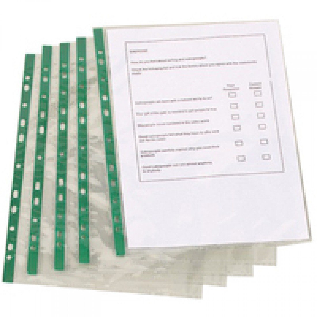 Q-Connect - Fundas de plástico perforadas (100 unidades), color transparente
