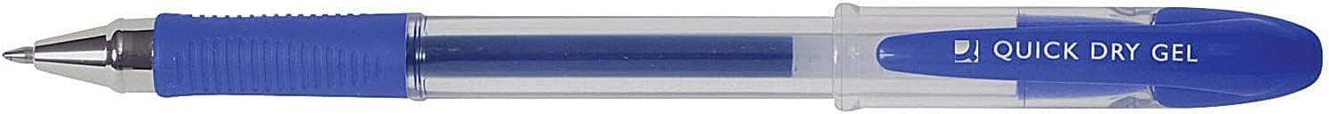 Q-Connect Quick Dry Gel Pen Medium Blue (Pack of 12
