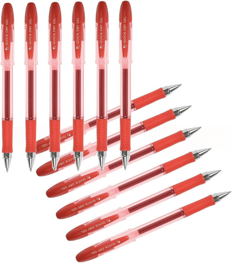 Q-Connect Quick Dry Gel Pen KF00680 - Red, Pack of 12