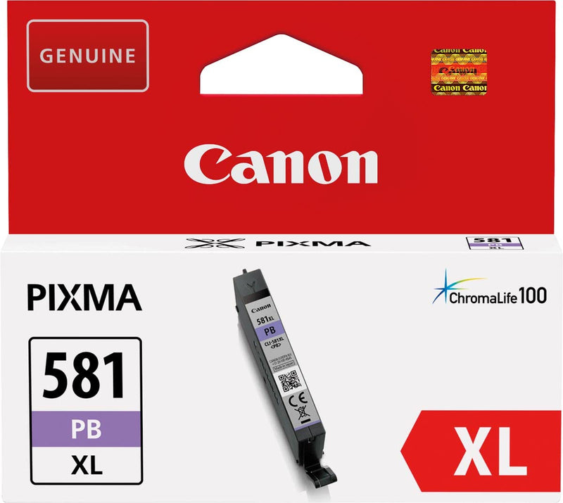 Canon CLI-581XL PB, Cartucho de Tinta Original Azul, Cartucho de Tinta Independiente, Compatible con Impresoras de Inyección de Tinta PIXMA