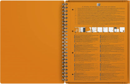 Oxford International A4+ Narrow Framed Ruled Poly Wirebound Meetingbook, Orange/Black/Red, 100104296
