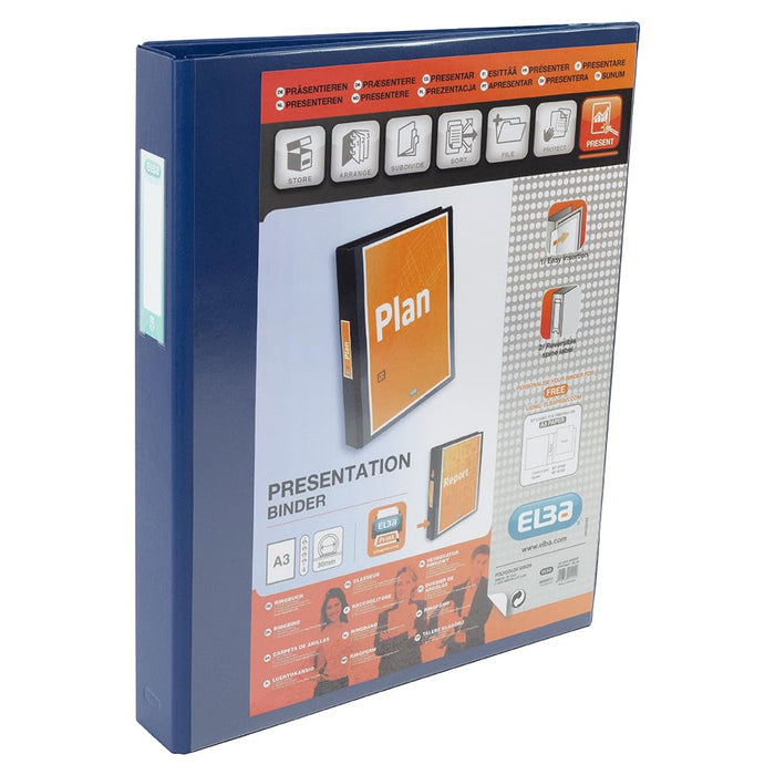 Elba Vision A3 30 mm Capacity Portrait Ring Binder