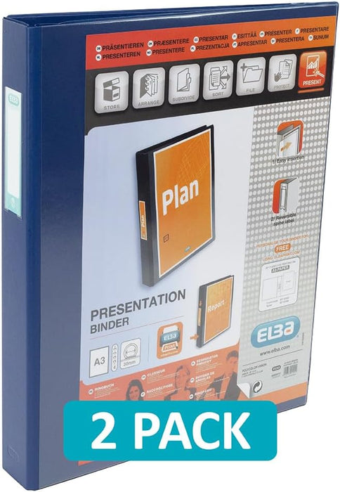 Elba Vision A3 30 mm Capacity Portrait Ring Binder