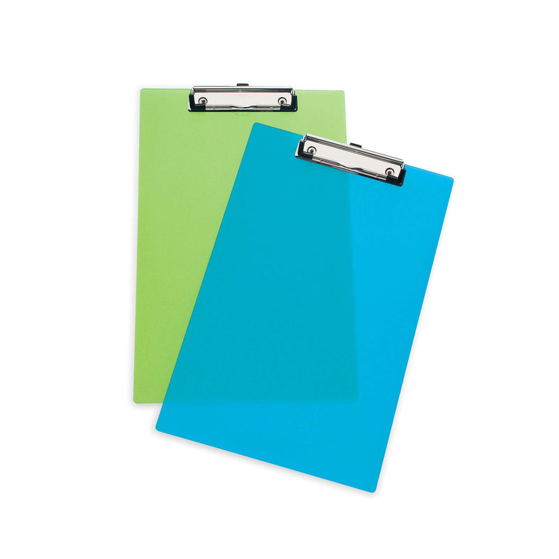 Rapesco SHPPCBAS Frosted Transparent Clipboard, A4+/Foolscap, Assorted Colours