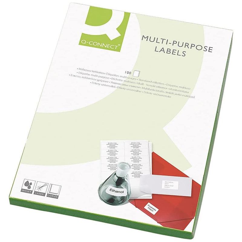 Q-Connect Multipurpose Labels 99.1x42.3mm 12 Per Sheet White (Pack of 1200