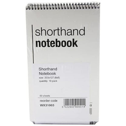 Whitebox Spiral Shorthand Notebook (80 Leaves) - Pack of