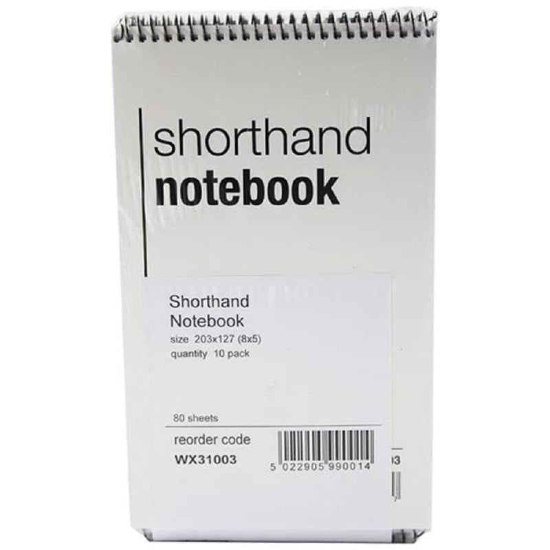 Whitebox Spiral Shorthand Notebook (80 Leaves) - Pack of