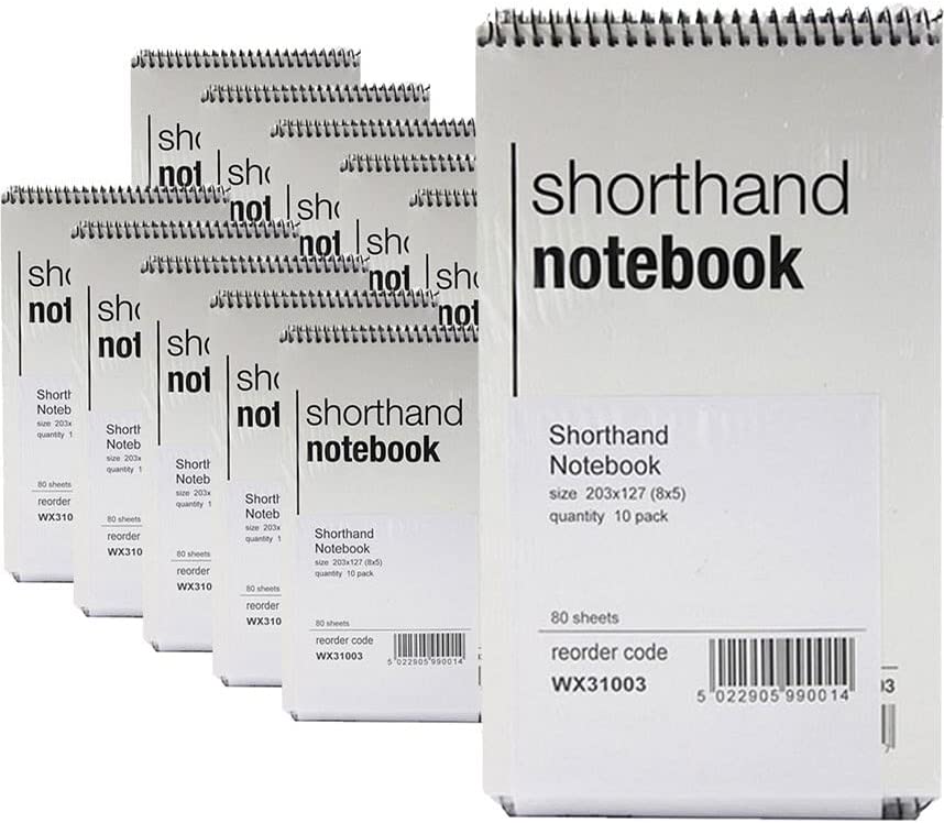 Whitebox Spiral Shorthand Notebook (80 Leaves) - Pack of