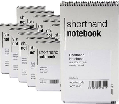 Whitebox Spiral Shorthand Notebook (80 Leaves) - Pack of