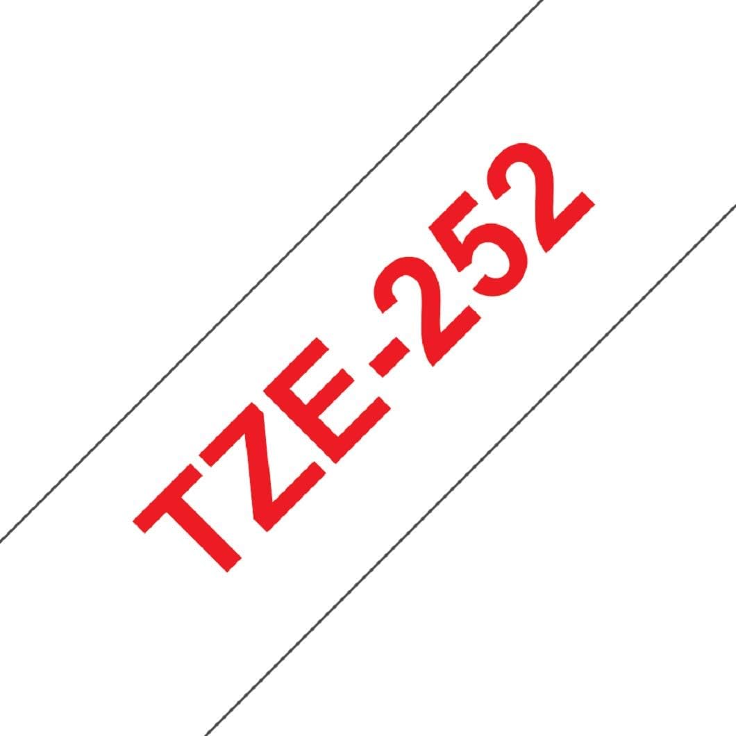 Brother TZe-252 Labelling Tape Cassette, 24 mm (W) x 8 m (L), Laminated, Brother Genuine Supplies