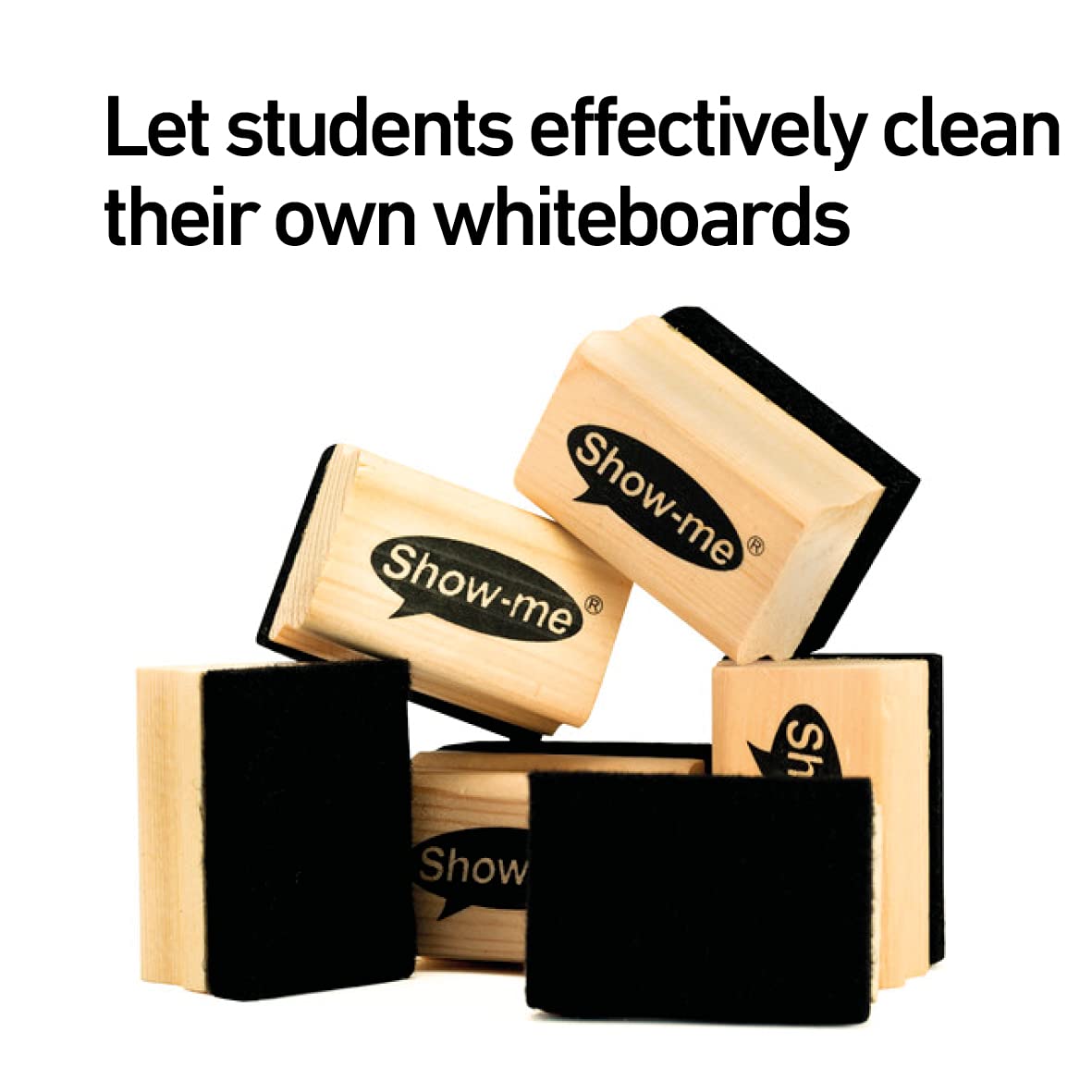 Show-Me Whiteboard Eraser Pack, Mini Erasers for Drywipe Boards & Chalkboards in Schools & Show-Me MAGIX Whiteboard Cleaner, Versatile & Easy-to-Use Whiteboard Cleaner