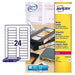 Avery L7665-25 Self-Adhesive Data Cartridge/Data Storage Labels, 24 Labels Per A4 Sheet, White
