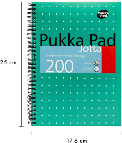 Pukka Pad Metallic Cover Wirebound Jotta Notebook B5 (Pack of 3