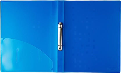 Rapesco 0799 15 mm 2-Ring Binder, 25 mm Spine, A4, Bright Transparent, Assorted Colours, Pack of 10